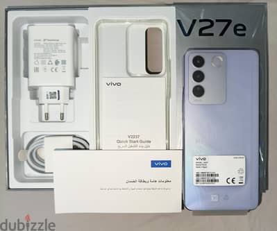 Vivo V27e 8ram+256GB كسر زيرو محتوياته متبرشمه بدون صيانة نهائي