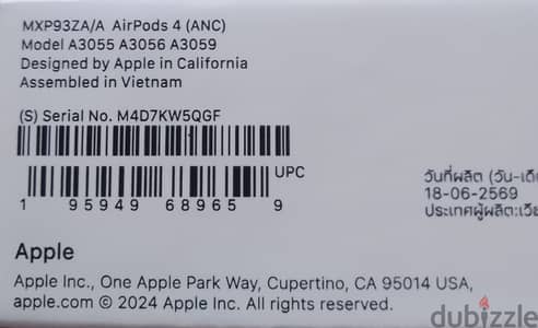 للبيع Apple AirPods 4 ANC أصلية 100%