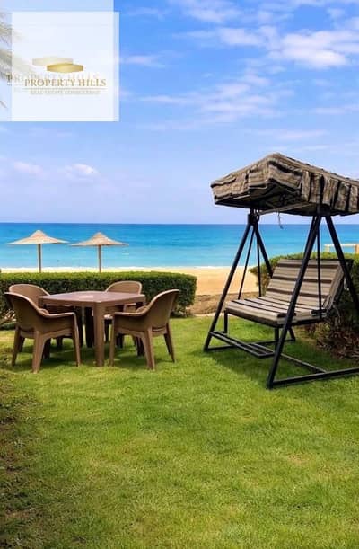 Chalet with a garden, furnished with air conditioning, for cash ((10 million)) in the best villages in Ain Sokhna, with natural gas