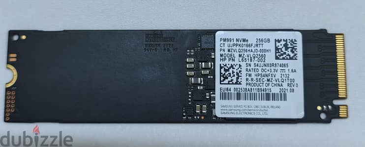 Samsung 256GB SSD NVMe