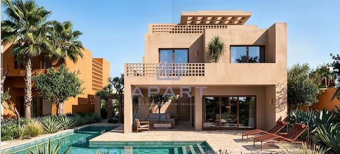 for first Time in New Gouna Serviced Villa Sea View in Lagoon with Private Pool with 0% DP