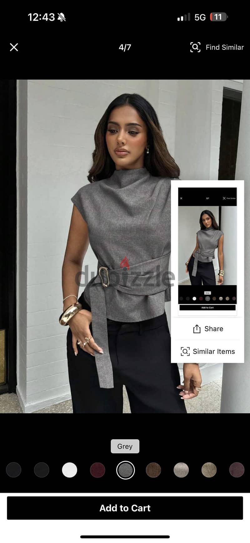 Grey blouse from SHEIN 2