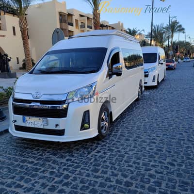 إيجار ميكروباص تويوتا هاي اس مكيف حديث باليوم والسفر والمطارات