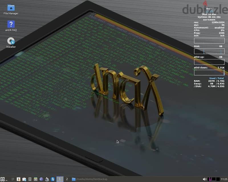 تجميع AntiX Linux + Pintum 4 10