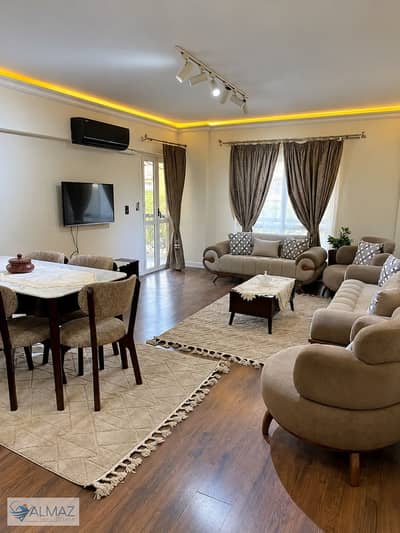 Fully furnished apartment for rent in Al Rehab, Group 123. First-time occupancy (never lived in before). Super-lux finish.