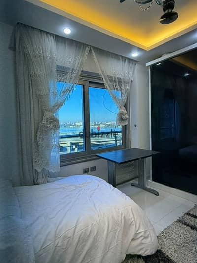 Luxury 3-bedroom, 2-bathroom apartment for rent on Nile Corniche, Al-Sahel, next to People of Egypt Walkway. Prime location and stunning view!