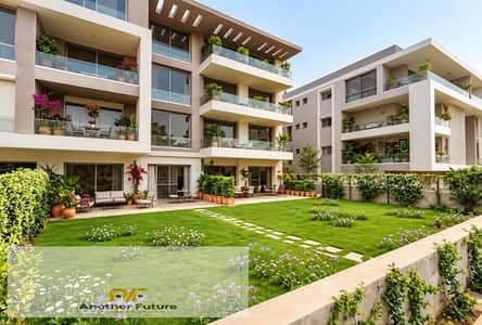Ground-floor apartment with a garden for sale in Joulz Compound, next to New Giza – Sheikh Zayed.