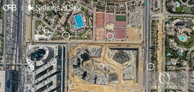 شقة 170 متر للبيع على محور جمال عبد الناصر مباشرة، بالقرب من مول العرب وأبراج إيون، الشيخ زايد، الجيزة - مشروع ORB Towers (شركة Nations Of Sky)