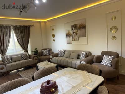 For rent furnished first residence with special finishing in Al-Rehab City next to all services