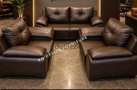 طقم انتريه جلد مستورد من شركة kn office furniture