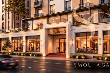 Apartment for sale, 127 sqm, in Smouha – Marsoum Compound (with an open view overlooking the street and the plaza).
