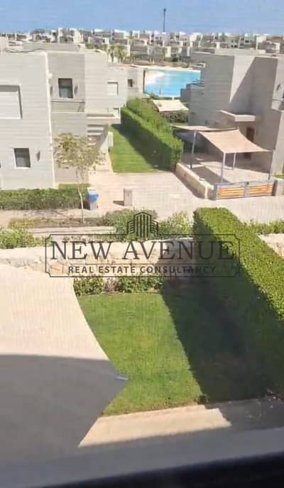 Fully furnished with Acs Twin house villa for sale in Azha Al Sokhna prime location Third row Lagoon View ready to move
