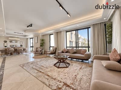 Luxury duplex for rent in Beverly Hills Westown, 256 sqm, fully furnished, 3 beds, 4 baths. 150K EGP/month. Contact us!