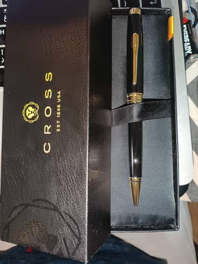 Cross Coventry Gloss Black Ballpoint Pen with Gold-Tone Trim