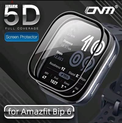 اسكرينة حماية 5D كاملة الساعة Amazfit 6 Bip ⌚
