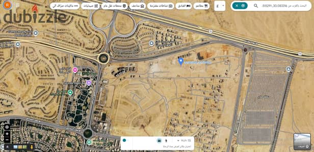 للتطوير والسكن بمنطقه شمال الرحاب قطعه ارض مميزه واجهه بحرى على فاصل كمباوند كريك تاون على طريق السويس مباشر