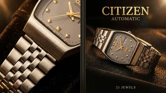 ساعة Citizen Automatic ياباني أصلي ضد الماء بالسيريال نمبر بها نتيجة