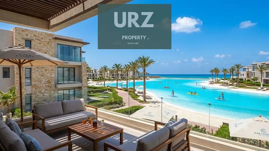 own a two-bedroom chalet with the highest rental yield first row on Crystal Lagoon minutes from John Sodic Salt Summer modon Ramla