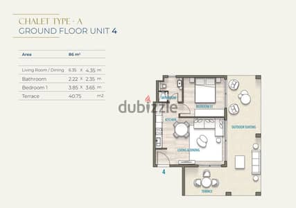 SOUTHMED - NO OVER PRICE - CHALET 1 bdrm GROUND LEVEL 86M