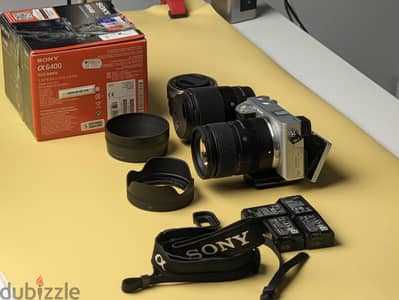 Sony a6400 + 3 lenses & batteries