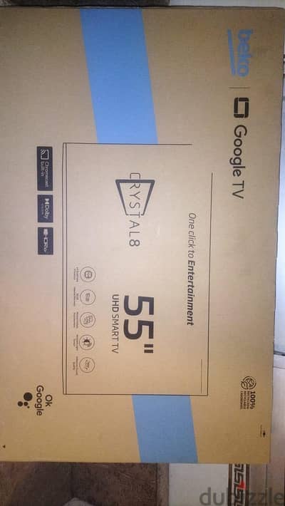 شاشة Beko 55 بوصة 4K Google TV جديدة بالكرتونة B55M D 895 A