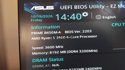 Rayzen 5 3600 Asus TUF Gaming 1660 super 6g 3fan