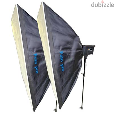 إضاءة ستوديو احترافي 2 Dengwei LA-100Bi + 2 Softbox