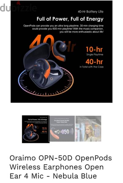Oraimo OPN-50D OpenPods Wireless Earphones Open  Ear 4 Mic