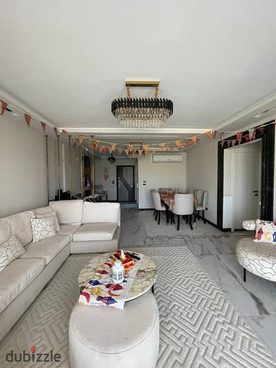 For sale apartment 170m Zahra Al-Maadi compound Tajin Wadi Degla extra super lux unbroken facade