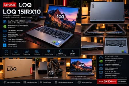 Lenovo LOQ 15IRX10 | i7-14700HX | RTX 5060 8GB | 24GB RAM