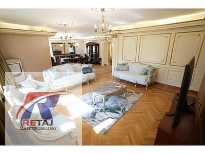 200 sqm furnished apartment for rent with a garden view, located in the "Golden Square" area.