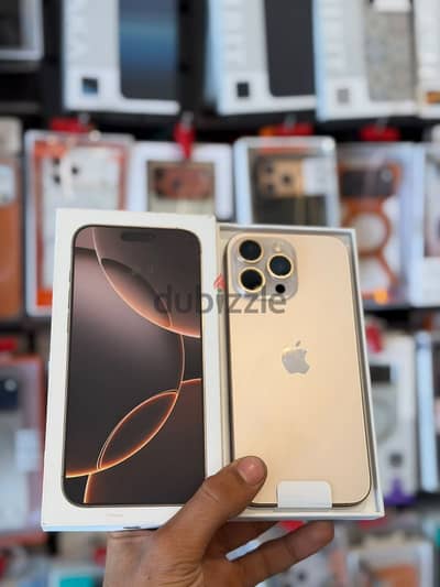 iPhone 16 Pro Max 256GB Desert Titanium - معفي - بكل المشتملات