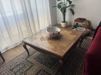 French Classic marqueterie central table and sides
