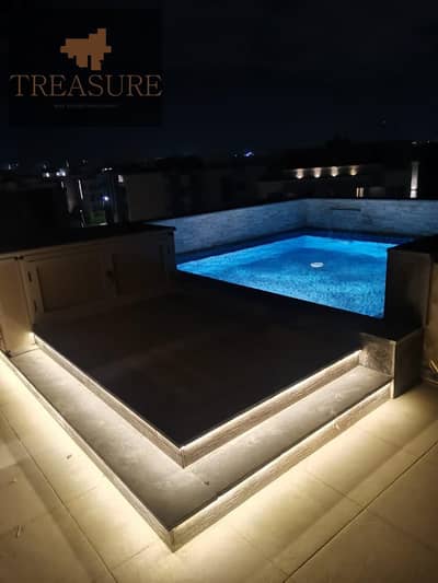 بنتهاوس مع حمام سباحه مفروش للإيجار في جاليريا مون فالي - القاهره الجديده - Galleria Moon Valley - new cairo
