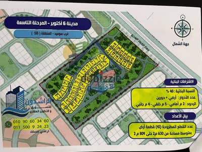 للبيع ارض فيلات 711 متر في بيت الوطن المرحلة التاسعة في غرب سوميد 6 اكتوبر بجوار جامعة مصر ومستشفي دار الفؤاد ب6اكتوبر