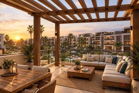 2-bedroom apartment with a private garden in one of the most prestigious areas of New Hurghada, Touristic Village Road, Minutes from Senzo Mal