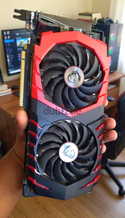 GTX 1060 6g MSI بحالة كويسة جدا مفهوش خربوش متغيرله معجون فقط