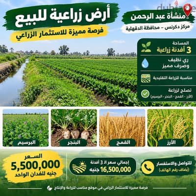 ارض زراعية للبيع للجادين من المالك