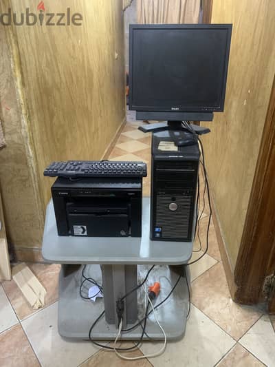 للبيع جهاز كمبيوتر زائد طابعه كانون موديل mf3010 زائد ترابيزة كمبيوتر
