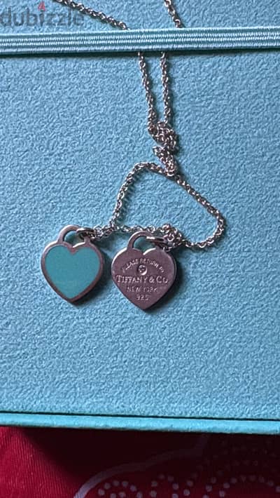 authentic Tiffany & Co. Return to Tiffany® Double Heart Tag Pendant