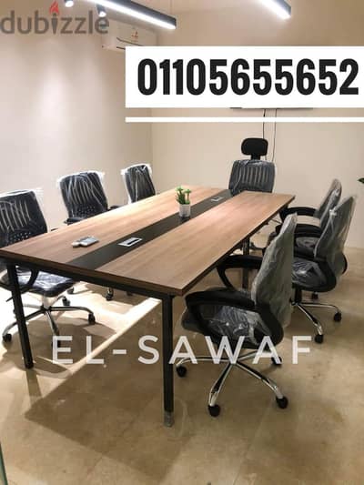 ترابيزة اجتماعات خشبmdfاسباني،ميتينج رووم،meeting table،كراسي مستوردة