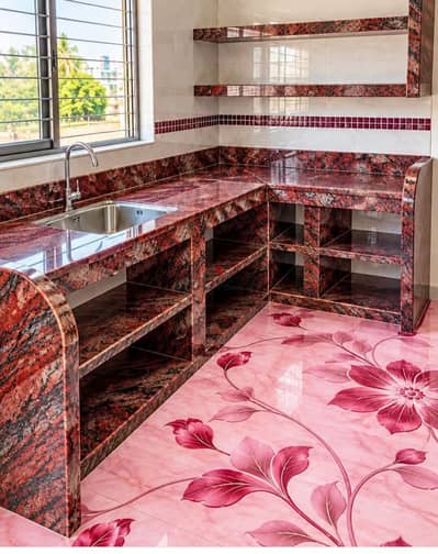  فخامة الرخام والجرانيت. . دقة في التركيب وتصميمات عصرية تبهر العيون