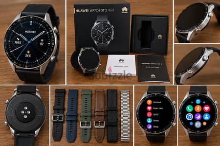 Huawei Watch GT 2 46mm Silver – Excellent Condition + Extra Straps