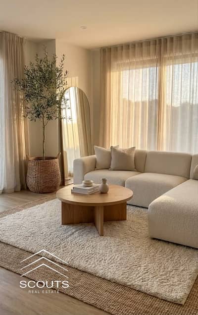 Apartment for sale, available for viewing, located in the Maqsed compound (R3 district). Situated directly across from the Iconic Tower, it offers an