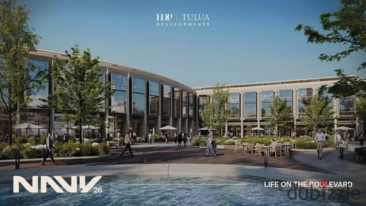 23m² office at Navy 26 Mall, Sheikh Zayed, directly on Boulevard Axis. Prime investment with 6% down payment and 10-year installments