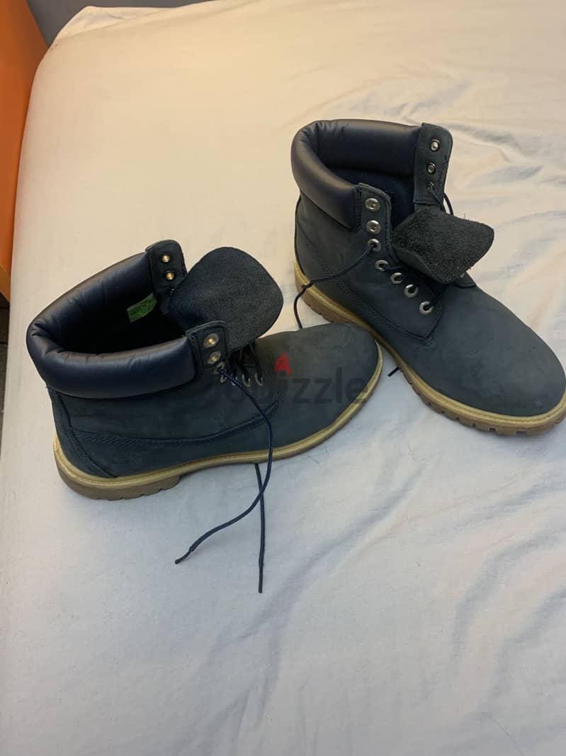 Blue timberland boots 1