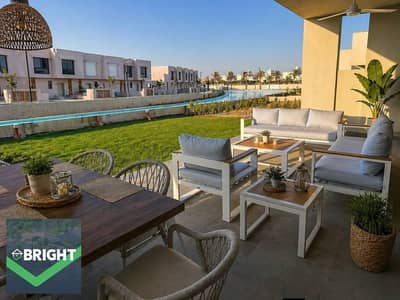 Exclusive Price with us chalet 291m fully finished direct on lagoon 3bedrooms + nanny room in playa ghazala north coast near amwaj and hacienda bay