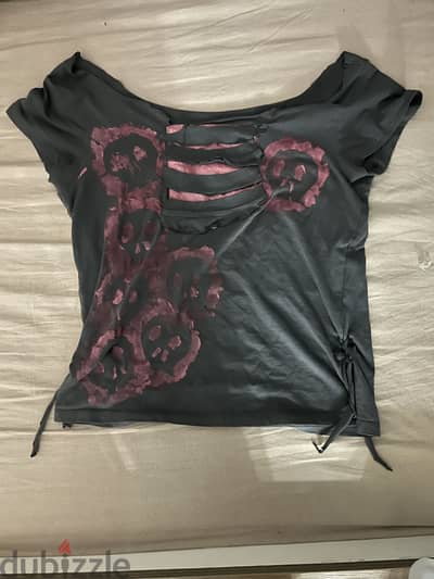 Handmade off shoulder y2k top