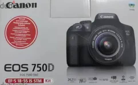 Canon EOS 750D بحالة ممتازة + عدسة وشنطة وجميع الملحقات