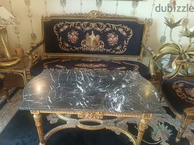 طقم صالون اوبيسون قديم(antique) ٦قطع كحلى جوليت